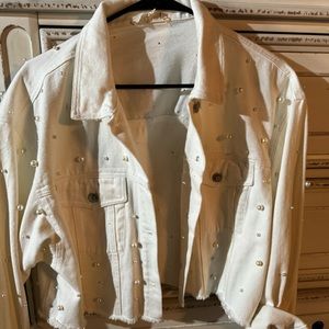 White Denim Pearl Jean jacket cropped